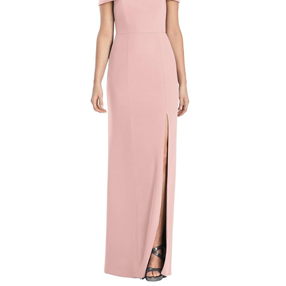 Dessy 3030....Cuffed Off-the-Shoulder Trumpet Gown....Rose...Size 16 - Picture 2 of 6